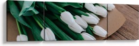 Obraz bukietu białych tulipanów (170x50 cm)