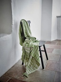 Zielony koc z mieszanki bawełny 130x155 cm Velva – Bloomingville