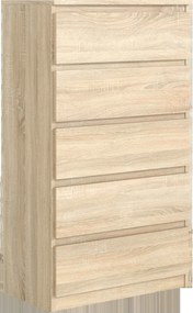 Komoda NUDO - Dąb sonoma / Front Dąb sonoma / Mat / 70 cm / 5 szuflad