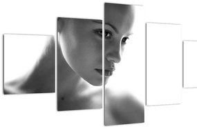 Obraz - czarno - biały portret kobiety (125x70 cm)
