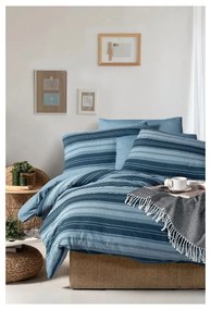 Niebieska 4-częściowa pościel dwuosobowa z prześcieradłem 200x220 cm Stripes – Mila Home