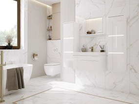 Zestaw mebli łazienkowych, Matowa biel, Połysk biały, 120 x 110 cm