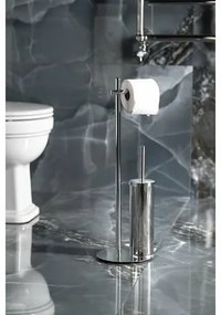 GEDY 143213 Circe Stojak z uchwytem na papiertoaletowy i szczotkę WC, okrągły, chrom