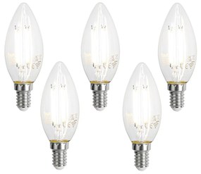 Zestaw 5 Inteligentne żarówki LED E14 C35 Clear 4,2W 470lm 2700-6500K