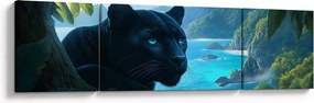Obraz - Czarny panter w dżungli (170x50 cm)