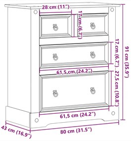 Skandynawska komoda z 4 szufladami - Jetrus 5X