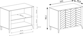 Komoda ALICANTE 103 cm do Salonu Sypialni Kaszmir