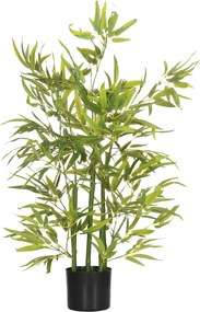 HOMCOM Sztuczne Drzewo, Sztuczna Roślina, 5 Gałązek, 504 Liście, Wytrzymała Doniczka, Plastik