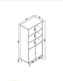 Biblioteczka Hazeran Oak