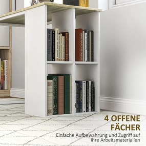 HOMCOM Kompaktowe Biurko Komputerowe, Nowoczesne Biurko z Przegrodami, Do Małych Przestrzeni, 100 x 54 x 75 cm, Biały