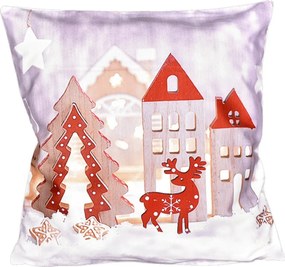 Świąteczna poszewka na poduszkę Dekoracja czerwony, 40 x 40 cm