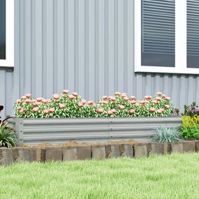 Outsunny Wysokie grządka ze stali, odporna na warunki pogodowe z krawędzią antypoślizgową