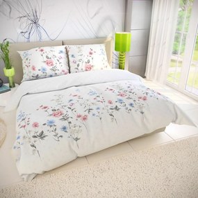 Kvalitex Bawełniana pościel Delux Louka różowa,140 x 220 cm, 70 x 90 cm, 140 x 220 cm, 70 x 90 cm