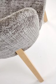 Krzesło tapicerowane BASSO szare/dąb naturalny HALMAR