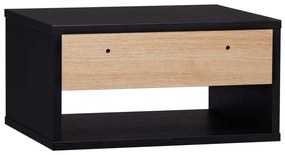 Czarno-naturalna wisząca szafka nocna w dekorze dębu Stripe – Woodman