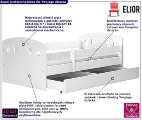 Łóżko dziecięce z materacem Nolia 2X 80x140 - białe