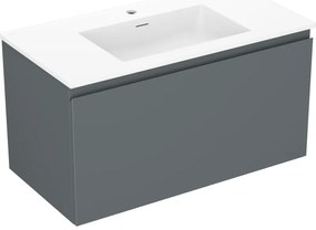 Mexen Orio szafka łazienkowa 90 cm z umywalką Otis, 1 szuflada, grafit mat/biała mat - 91A10-09047-1-BF66-W18M01