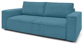 Turkusowa sztruksowa rozkładana sofa 245 cm Nihad – Bobochic Paris