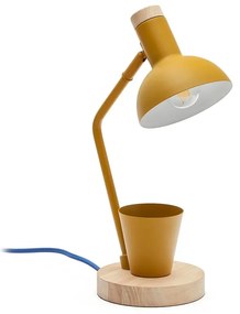 Musztardowa lampa stołowa z metalowym kloszem (wys. 37 cm) Katia – Kave Home