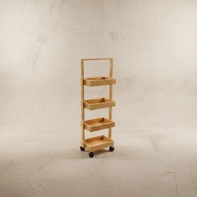 Wąski regał bambusowy, 4 koszyki VINK, 90 cm