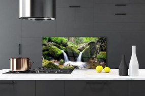 Szkło Ozdobne do Kuchni Woda Płynąca Po Skałach