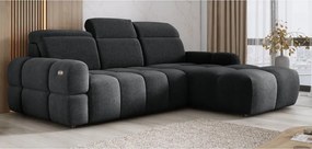 Narożnik MATEO S Wolnostojący Prawostronny Tkanina Memphis 20 kolor Antracytowy WERSAL