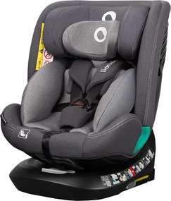 Lionelo - Obrotowy fotelik samochodowy z bazą BASTIAAN ONE i-Size 40-150 cm Grey Stone