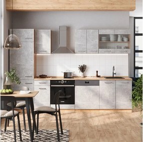 Aneks kuchenny beton/złoty dąb 300x46x81.6 r-line