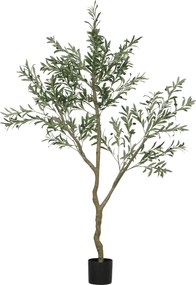 HOMCOM Sztuczna Oliwka, Roślina Sztuczna, Żywopłotowa Oliwka w Doniczce, 180 cm, Tworzywo Sztuczne, Zielona