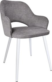 Krzesło Milano tkanina VOGUE noga metalowa elegancki komfort wnętrza : Kolor nogi - Biały stożek, Kolor tkaniny - VOGUE - VOGUE 15, Typ siedziska - Siedzisko stałe