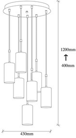 Lampa wisząca z 7 kloszami w kolorze złota Opviq lights Kem Tube