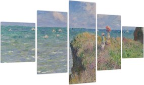 Obraz - Claude Monet, Cliff Walk at Pourville, reprodukcje (125x70 cm)