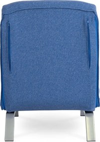 Fotel Rozkładany BART Wypoczynkowy Niebieski do Spania Leżanka Nowoczesny