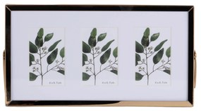 Metalowa ramka stojąca na trzy zdjęcia, passe-partout, 22 x 12 x 1 cm