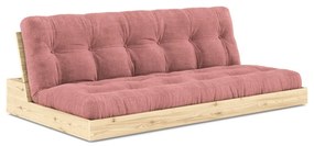 Różowa sztruksowa rozkładana sofa 196 cm Base – Karup Design