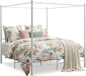 Białe rustykalne łóżko małżeńskie 200x200 cm M2-W97