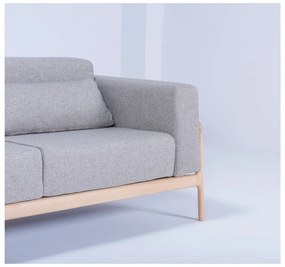 Szara sofa z konstrukcją z litego drewna dębowego Gazzda Fawn, 180 cm