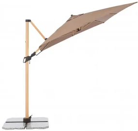 ALU WOOD 220 x 300 cm - wahadłowy parasol ogrodowy z drążkiem bocznym z ochroną ULTRA UV : Substancja Desen - 846