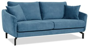 Niebieska sofa z aksamitnym obiciem Scandic Magic, szer. 190 cm