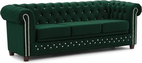 Zielona aksamitna rozkładana sofa 203 cm York Blik – Ropez
