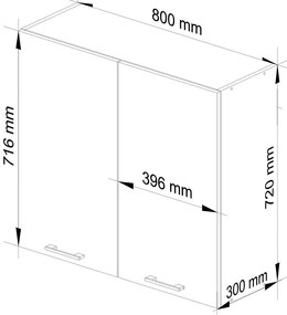 Biała górna szafka kuchenna z półkami 80 cm  D5-E80