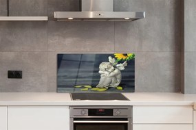 Panel Kuchenny Szklany Śpiący Aniołek w Słonecznikach