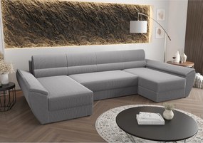 BEDANTE narożnik REBIU4 Poso 110 szary z funkcją spania sofa w kształcie litery L z pojemnikiem na pościel