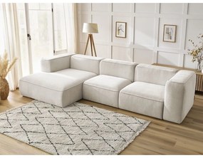 Biały narożnik z materiału bouclé (lewostronny) Zephyr – Bobochic Paris