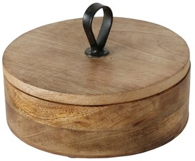 Pudełko okrągłe KABIR, drewno mango, Ø 19 cm