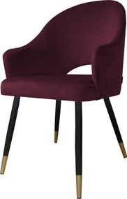 Krzesło Velvet tkanina Welur noga metalowa : Kolor nogi - Czano-złota stożek, Kolor tkaniny - VELVET - MG02, Typ siedziska - Siedzisko obrotowe 360°