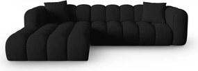 Narożnik 4-osobowy czarny tkanina strukturalna 306x190x70 cm Clotilde od Christian Lacroix
