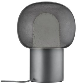 Antracytowa aluminiowa lampa stołowa LED ze szklanym kloszem (wysokość 32 cm) Iris – Blomus