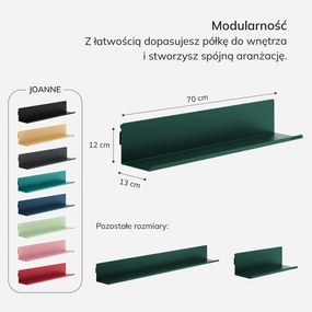 Półka wisząca JOANNE 700 mm, Modern: butelkowa zieleń