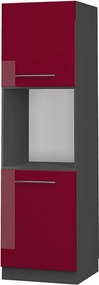 Szafka kuchenna bordowa czerwień wysoki połysk 60x58x206.8 fame-line